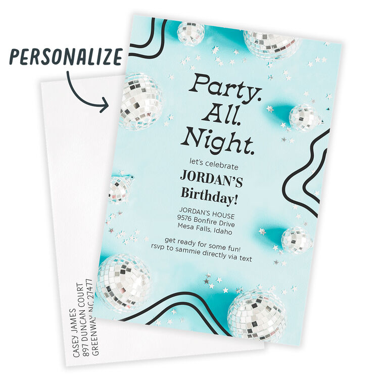 Hallmark Shiny Disco Balls Party Invitation