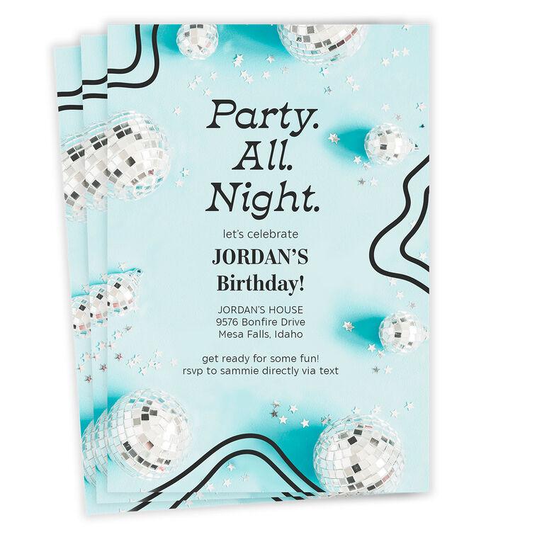 hallmark Shiny Disco Balls Party Invitation