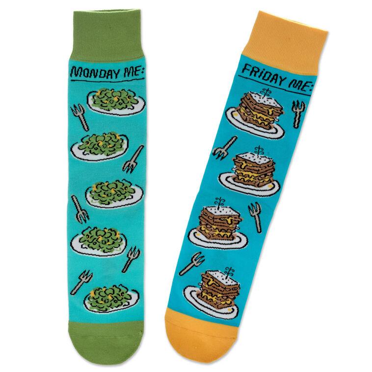 hallmark Shoebox Monday vs. Friday Funny Crew Socks