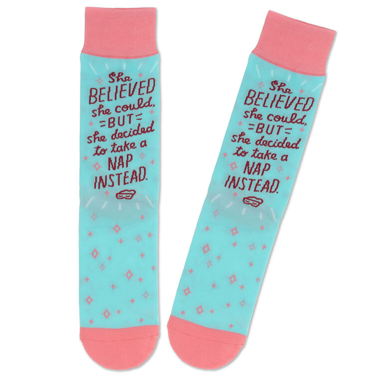 hallmark Shoebox She Believed Funny Crew Socks