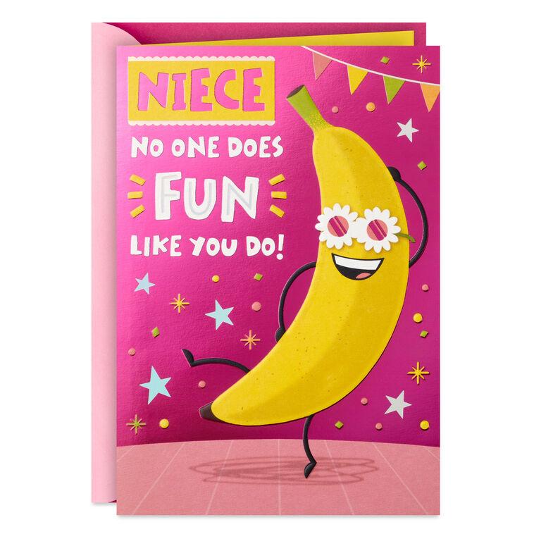 hallmark Silly Banana Birthday Card for Niece