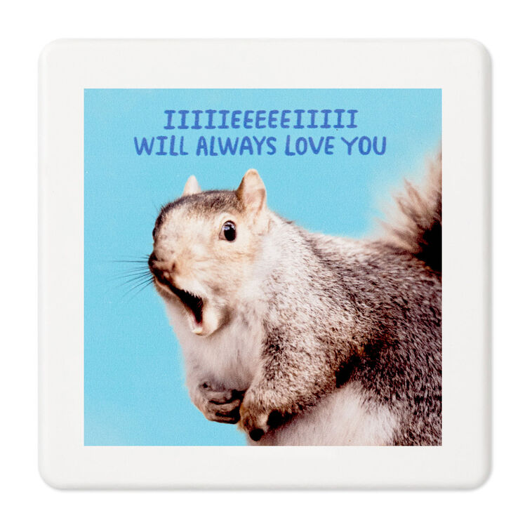 hallmark Singing Squirrel Photo Funny Coaster