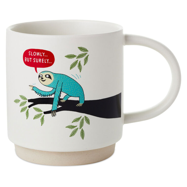 hallmark Sloth Slowly But Surely Funny Mug 16 oz