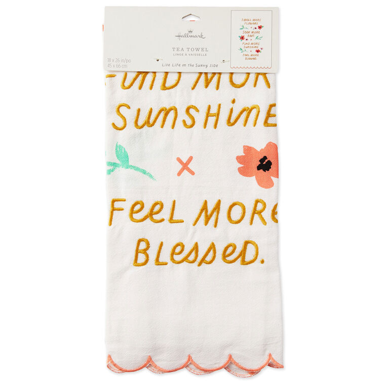 Hallmark Smell More Flowers Tea Towel