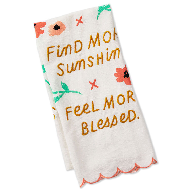hallmark Smell More Flowers Tea Towel