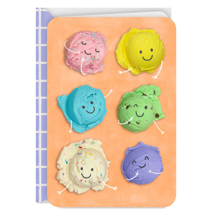 hallmark Smiling Ice-Cream Scoops Blank Card