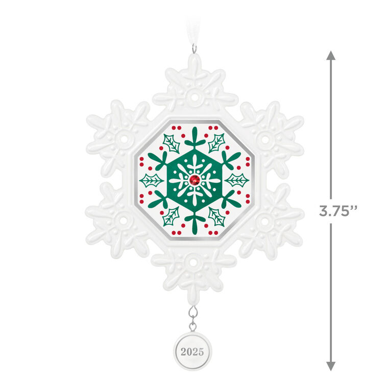 Hallmark Snowflake 2025 Porcelain Ornament