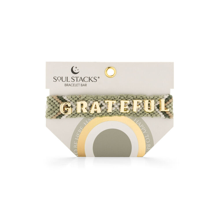 Hallmark Soul Stacks Grateful Green Woven Bracelet