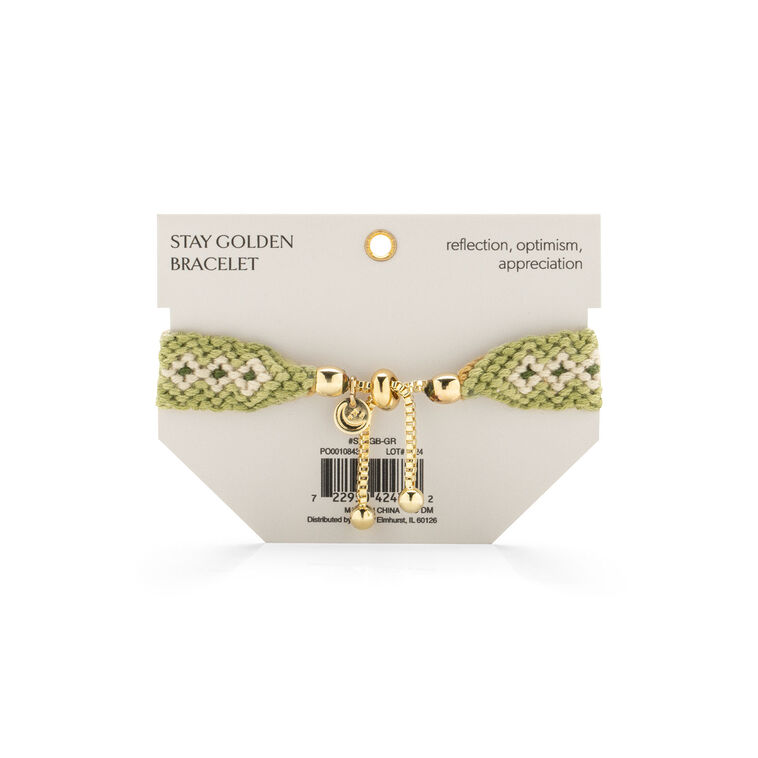 Hallmark Soul Stacks Grateful Green Woven Bracelet