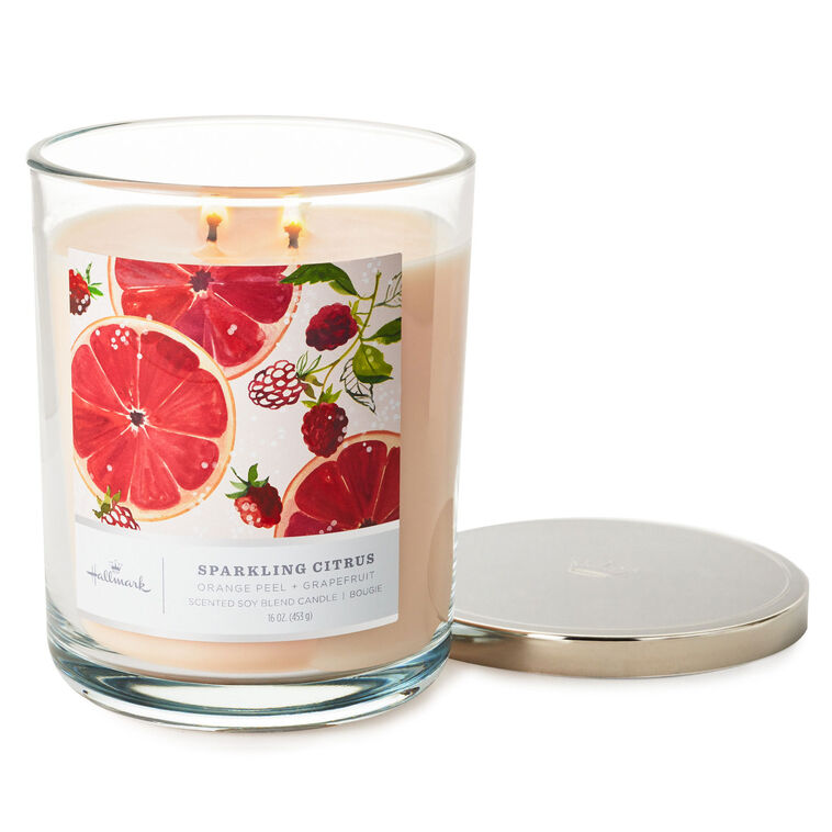 Hallmark Sparkling Citrus 3-Wick Jar Candle 16 Oz