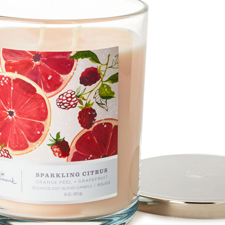 Hallmark Sparkling Citrus 3-Wick Jar Candle 16 Oz