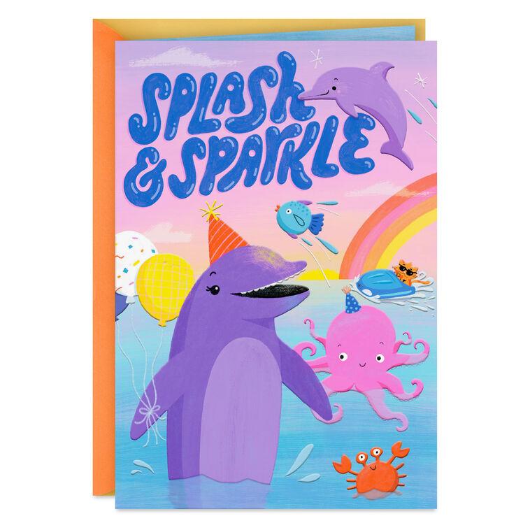 hallmark Splash and Sparkle Birthday Card for Girl