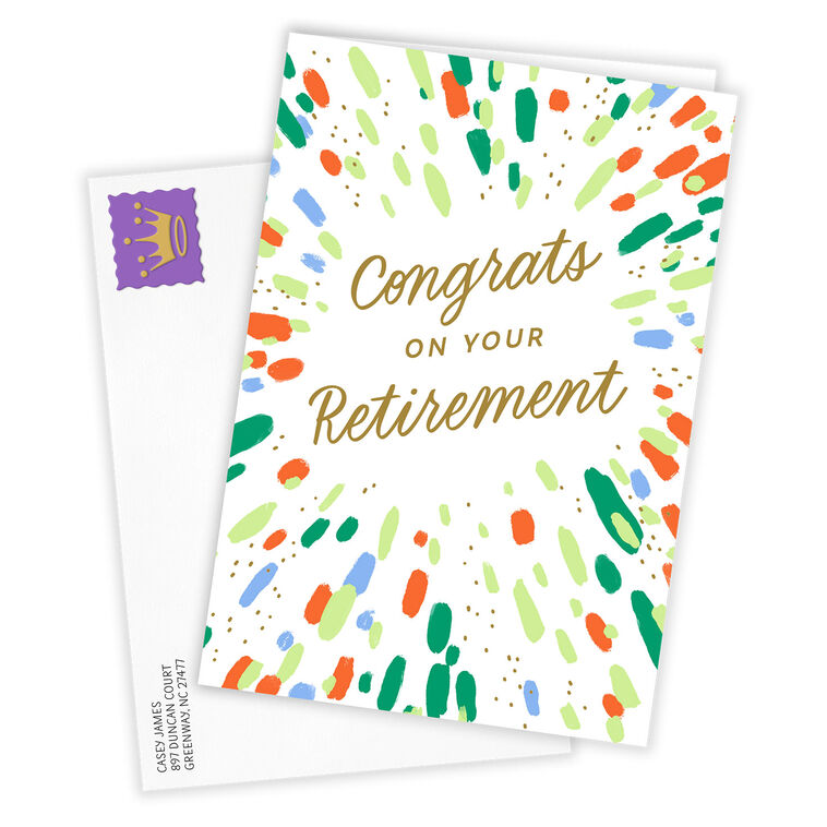 Hallmark Splatter Art Custom Retirement Card