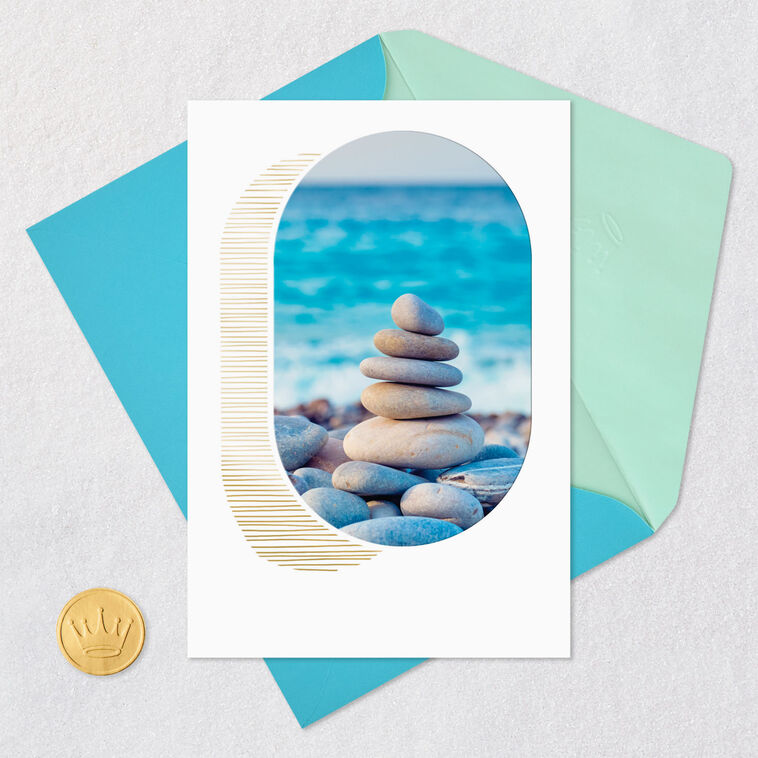 Hallmark Stacked Stones On The Beach Blank Card
