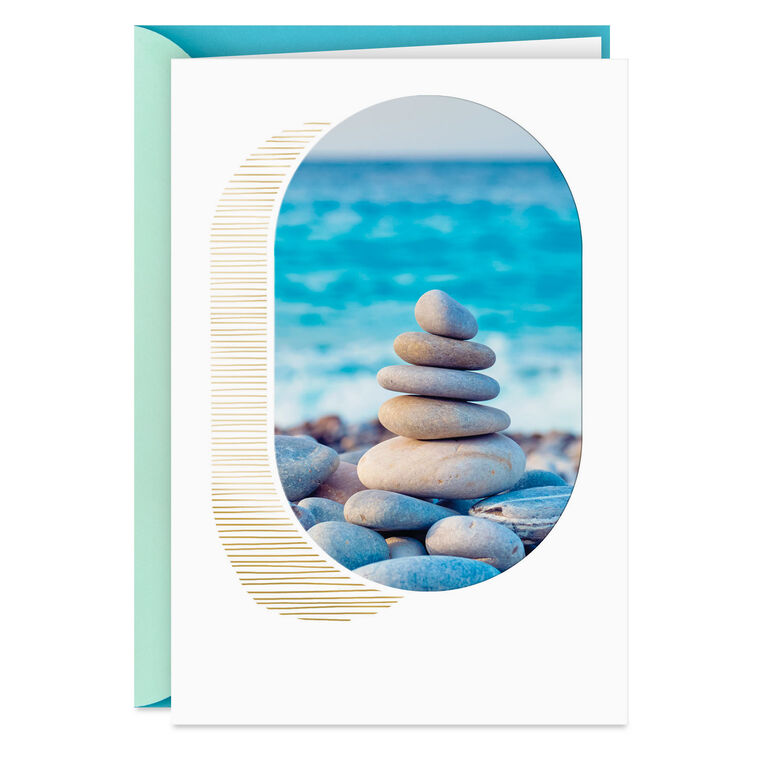 hallmark Stacked Stones on the Beach Blank Card