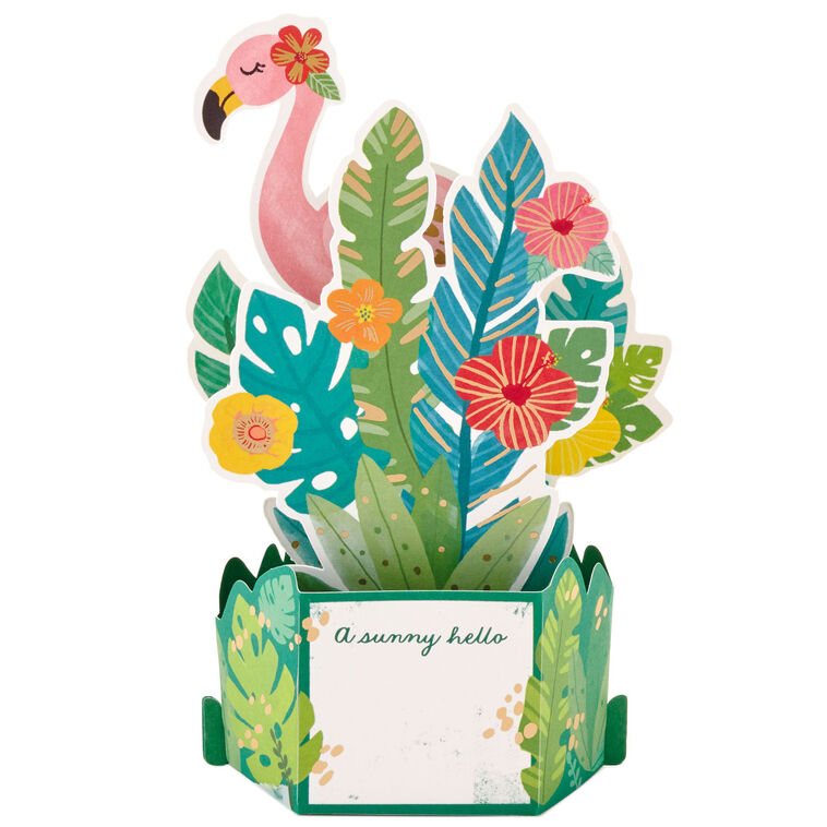 Hallmark Sunny Hello Flamingo 3D Pop-Up Hello Card