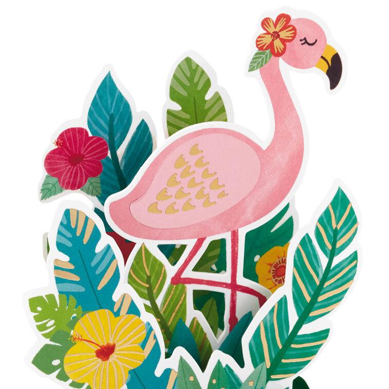Hallmark Sunny Hello Flamingo 3D Pop-Up Hello Card