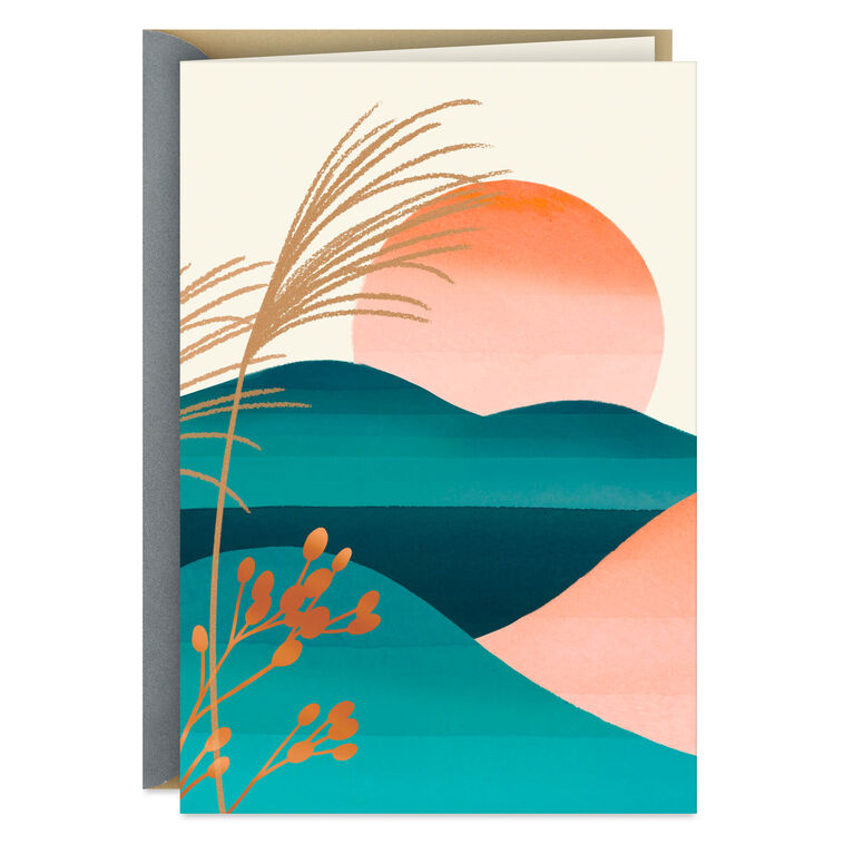 hallmark Sunset Landscape Blank Card