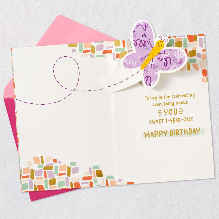 Hallmark Sweet Butterfly 1st Birthday Card