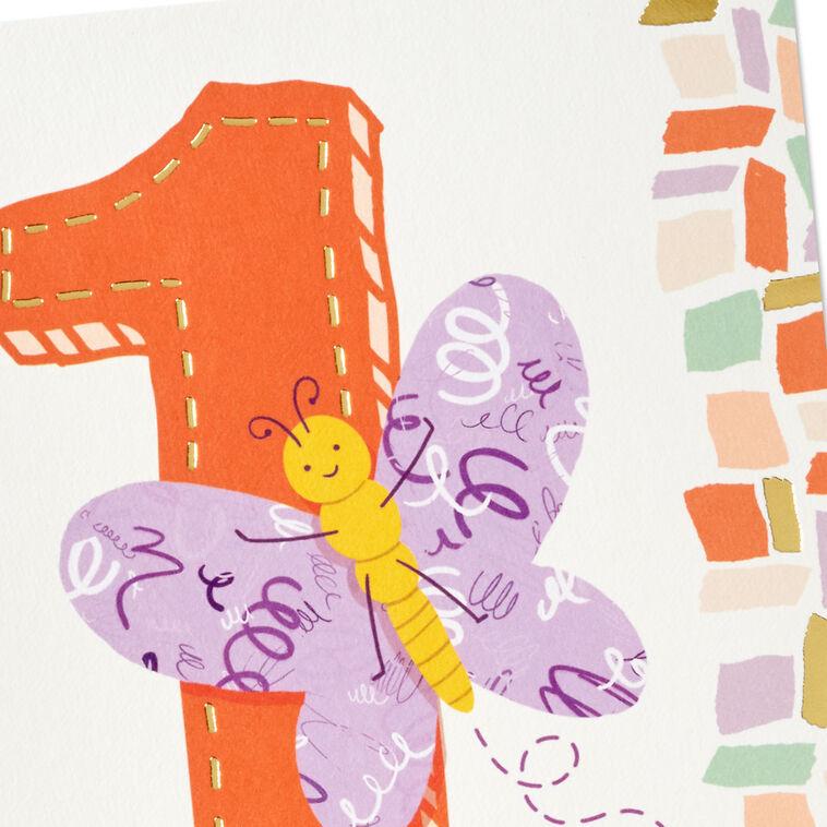 Hallmark Sweet Butterfly 1st Birthday Card
