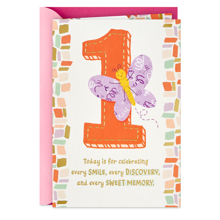 hallmark Sweet Butterfly 1st Birthday Card