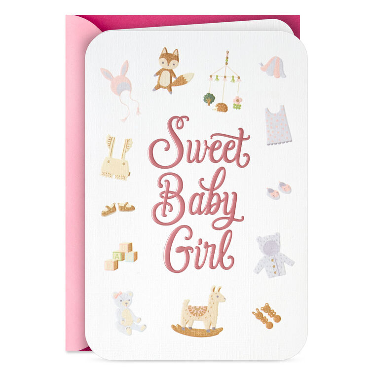 hallmark Sweetness and Love New Baby Girl Card
