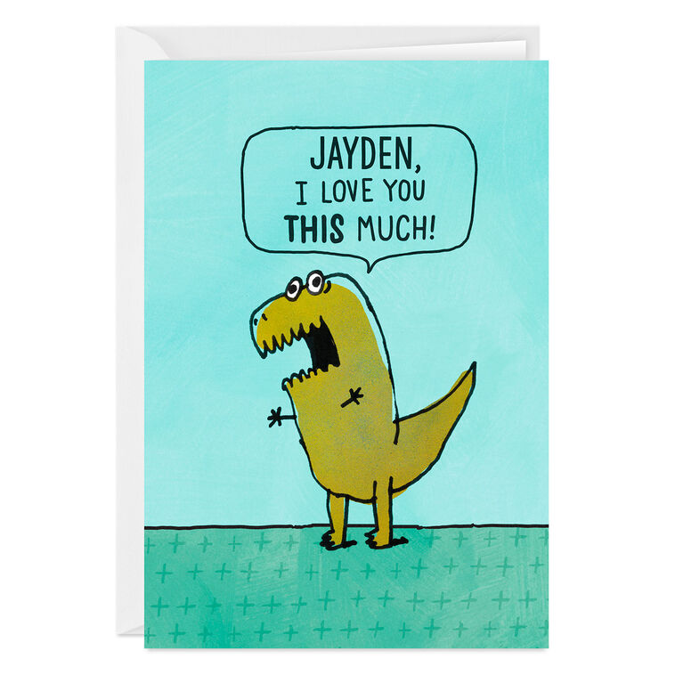 hallmark T-Rex Hug Funny Custom Love Card