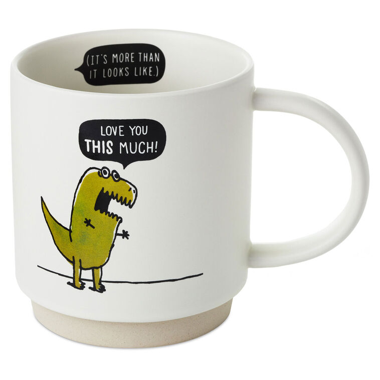 hallmark T-Rex Love You This Much Funny Mug 16 oz