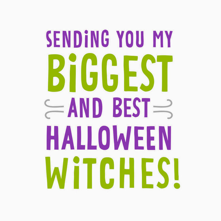 Hallmark Tabby Cat In Witch Hat Halloween Card