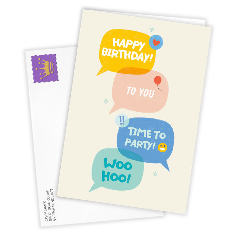 Hallmark Text Message Bubbles Custom Birthday Card
