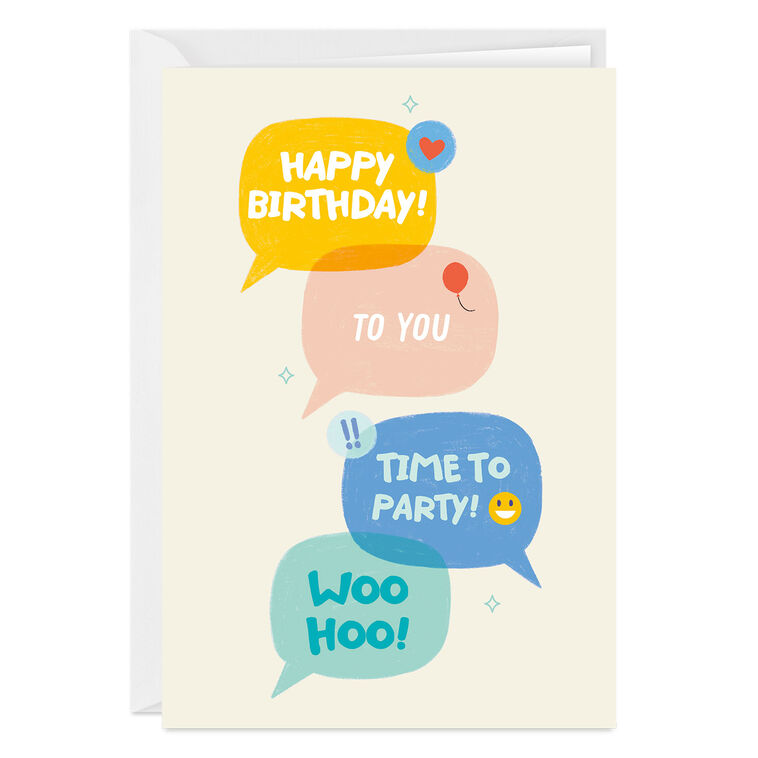 hallmark Text Message Bubbles Custom Birthday Card