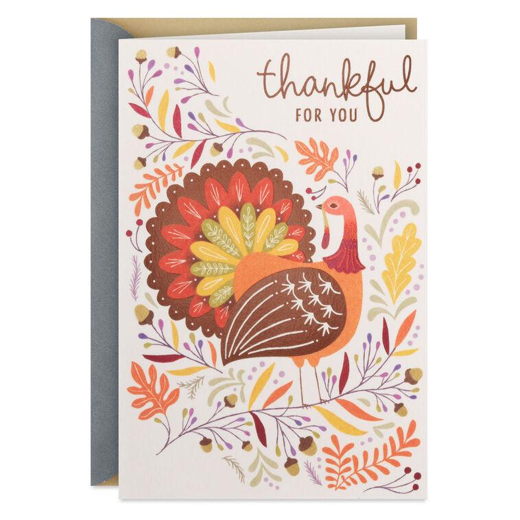 hallmark Thankful for You Thanksgiving Card
