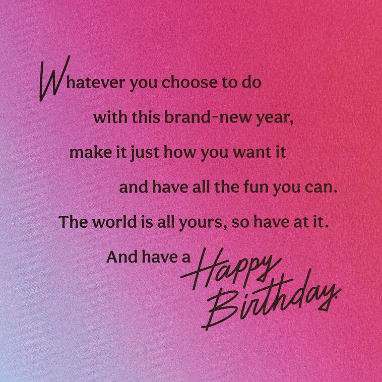 Hallmark The World Is All Yours 18th Birthday Card