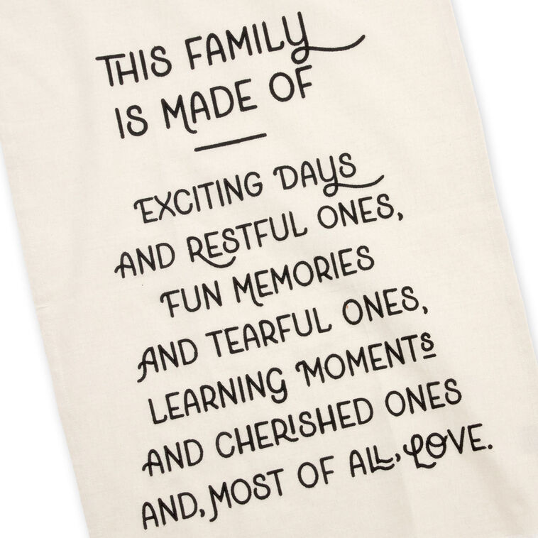 Hallmark This Family Tan Fringed Tea Towel 18x26