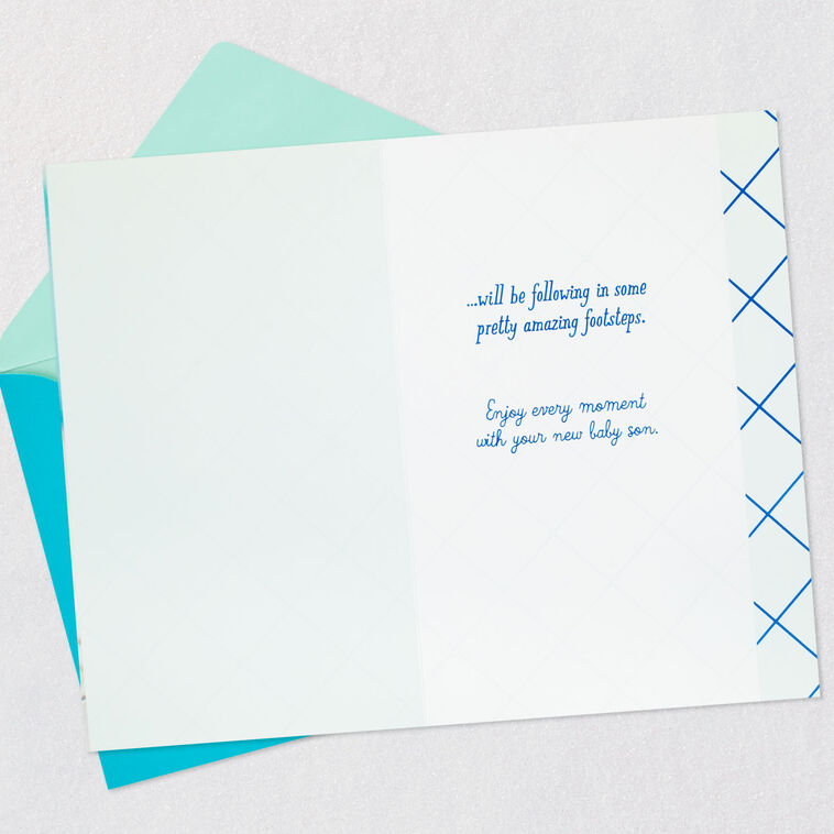 Hallmark Tiny Blue Sneakers New Baby Boy Card