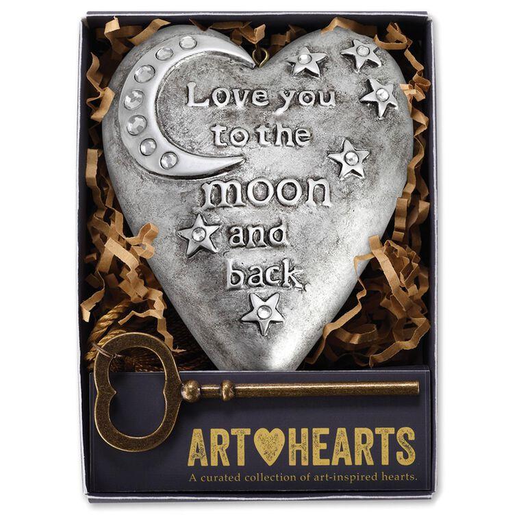 Hallmark To The Moon Art Heart Sculpture 4"