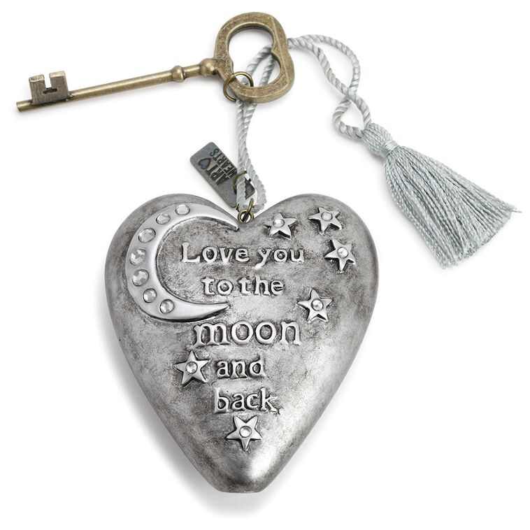 hallmark To the Moon Art Heart Sculpture 4"