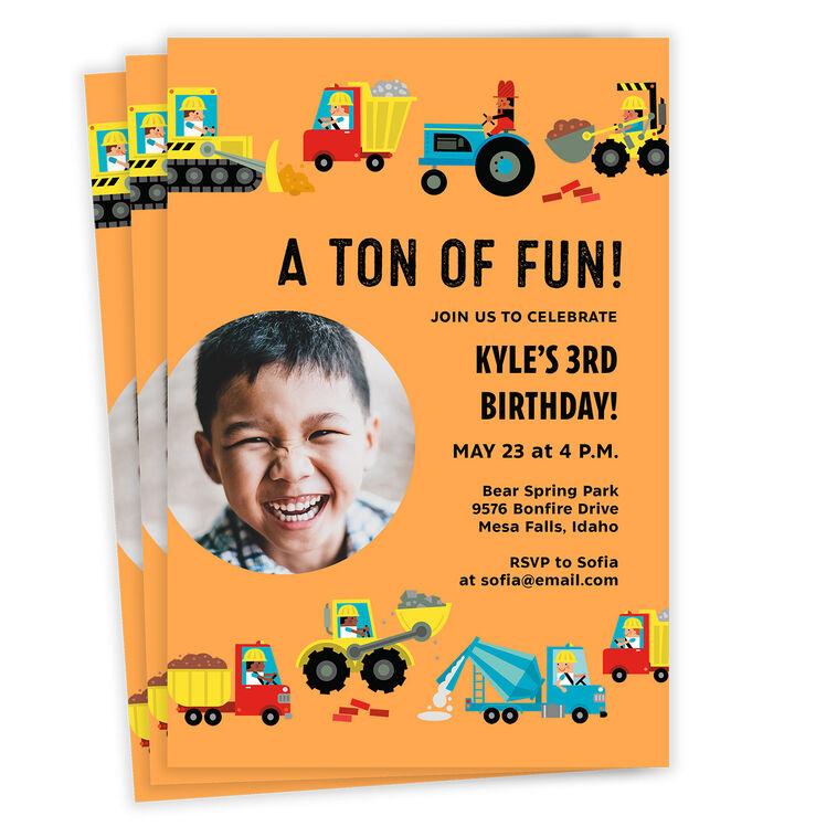 hallmark Ton of Fun Trucks Birthday Invitation