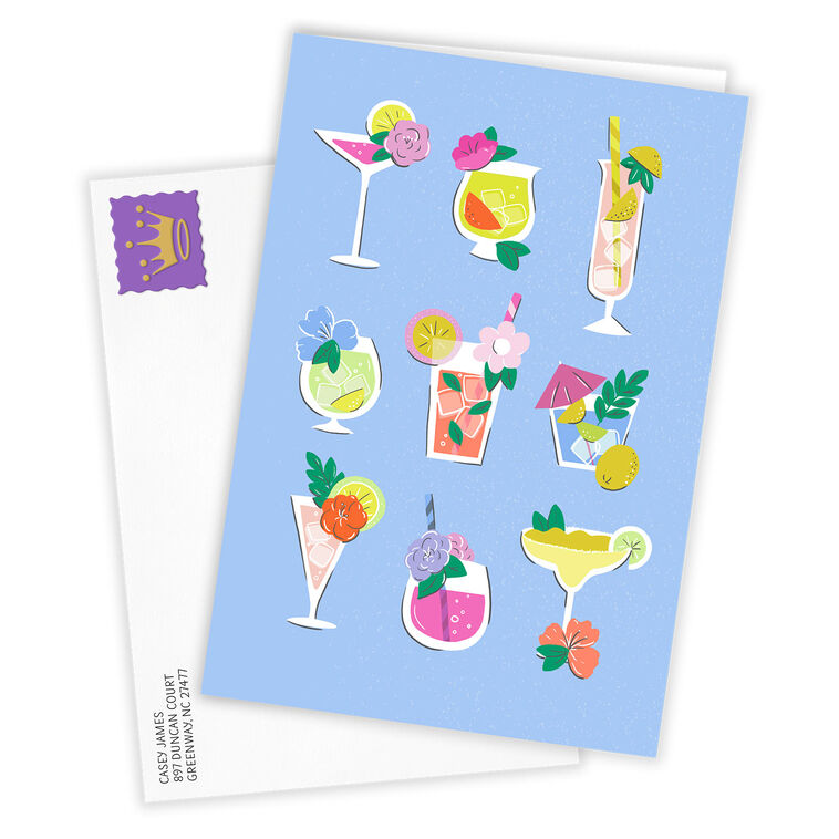 Hallmark Tropical Cocktails Blank Custom Card