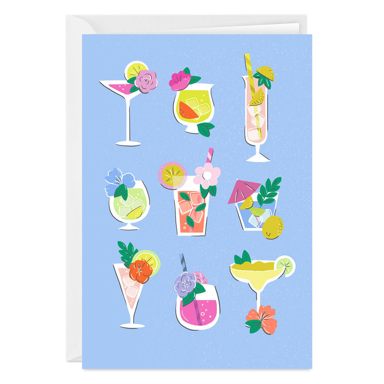hallmark Tropical Cocktails Blank Custom Card