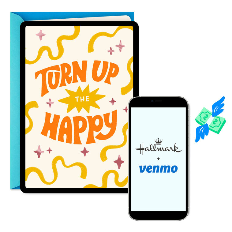 hallmark Turn Up the Happy Venmo Birthday Card