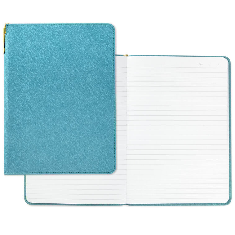 Hallmark Turquoise Faux Leather Notebook With Pen