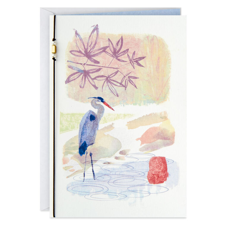 hallmark UNICEF Blue Heron Peace Sympathy Card