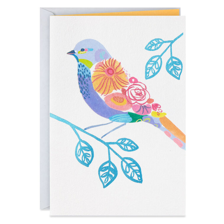 hallmark UNICEF Floral Bird Friendship Card