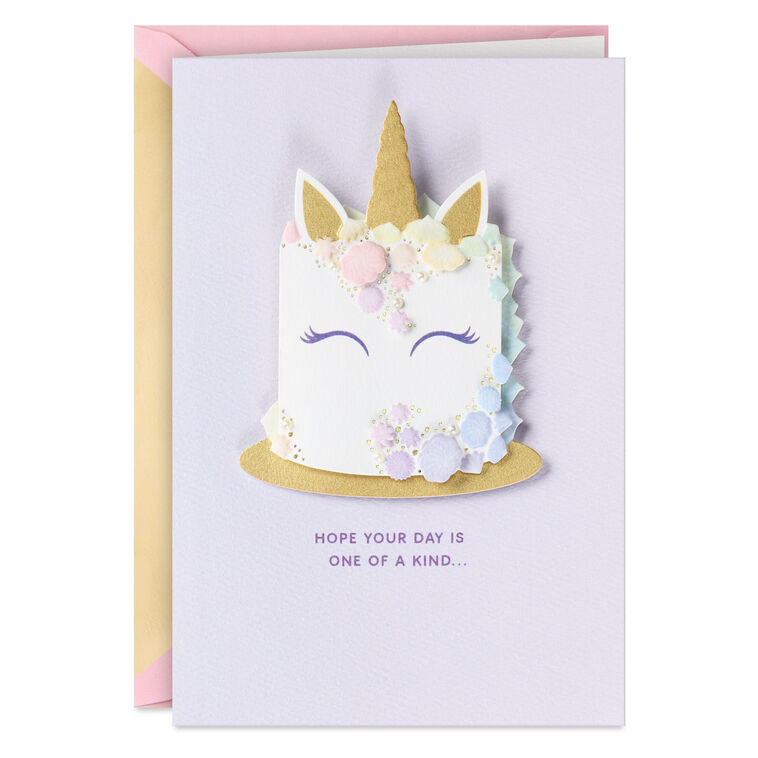 hallmark Unicorn Cake One of a Kind Birthday Card