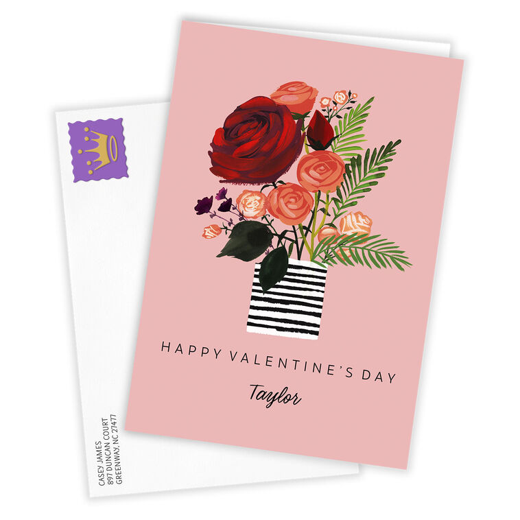 Hallmark Vase Of Roses Custom Card