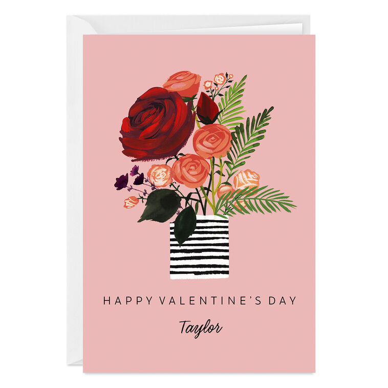 hallmark Vase of Roses Custom Card