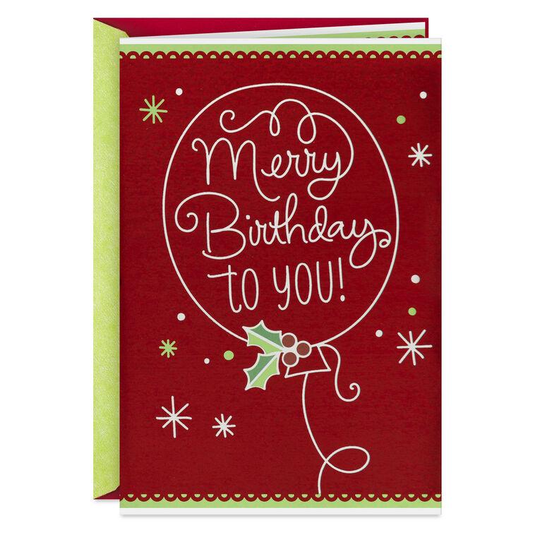 hallmark Very Merry Christmas Birthday Card