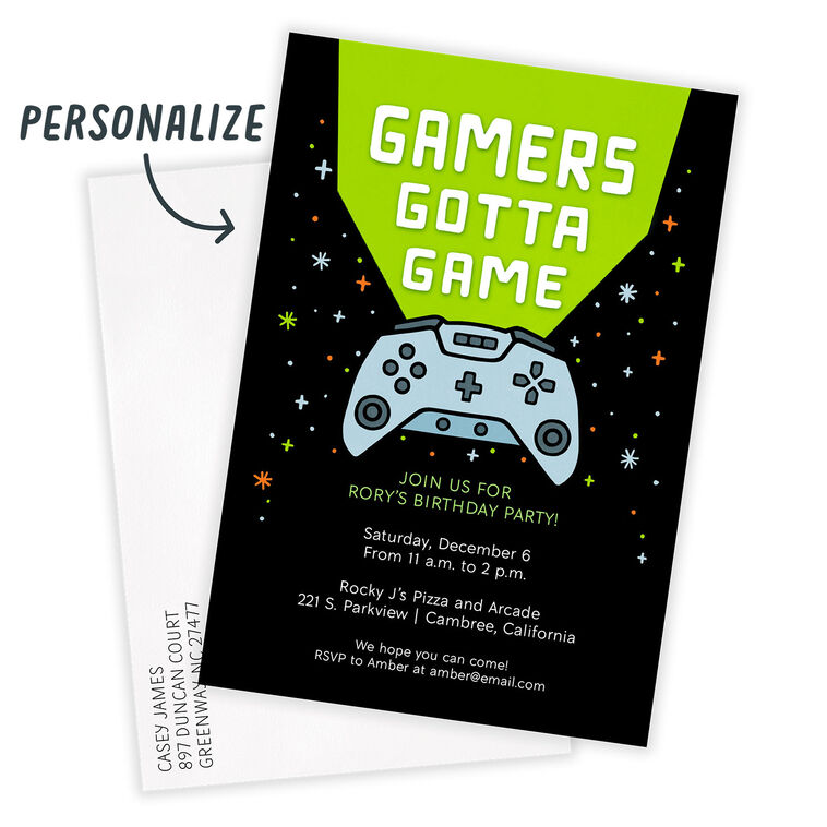 Hallmark Video Gamer Birthday Invitation