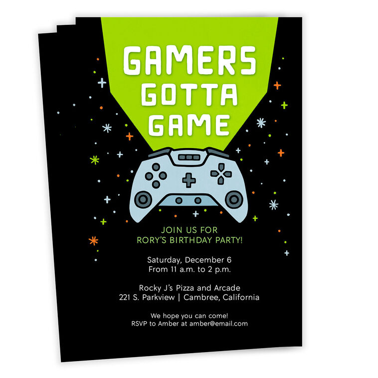 hallmark Video Gamer Birthday Invitation